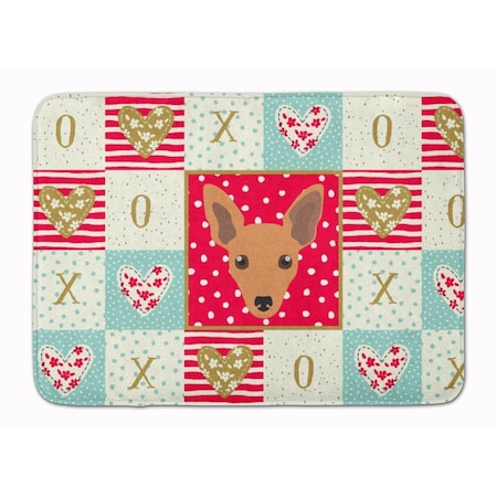 Carolines Treasures 19 x 27 in. Miniature Pinscher Love Machine Washable Memory Foam Mat CK5221RUG